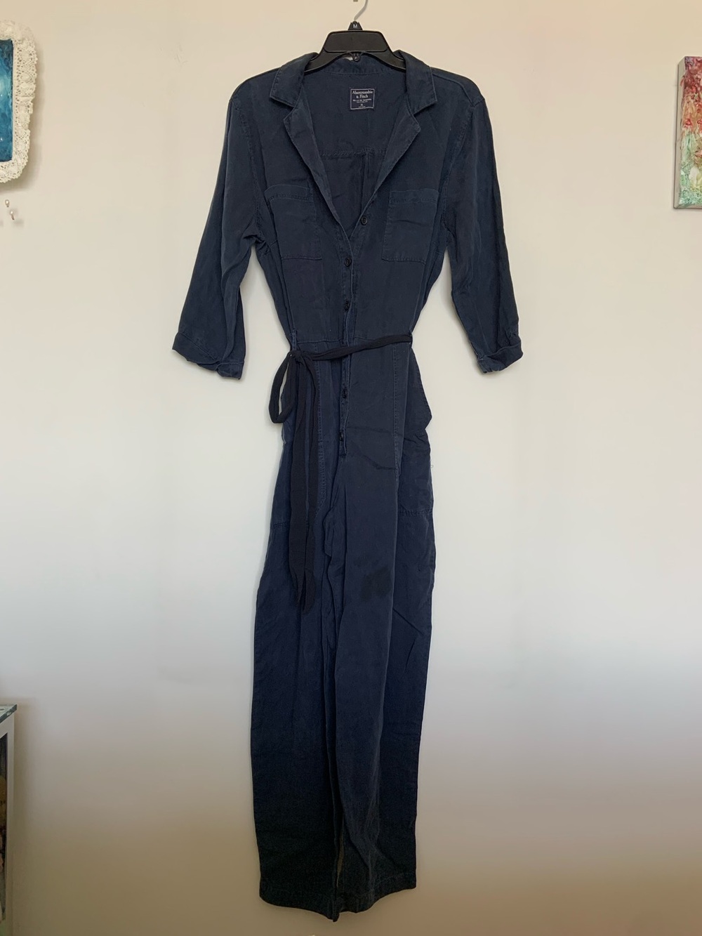 Abercrombie and fitch navy jumpsuit
